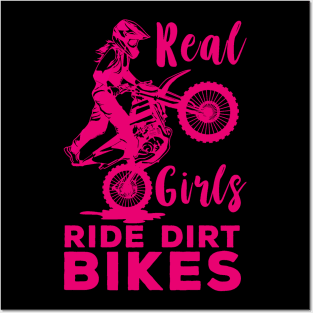 Dirt Bike Motocross Real Girls Ride Dirt Bike - Trending Off-road Adventure Style Posters and Art